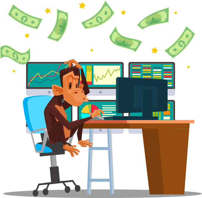 Monkey trading illustration